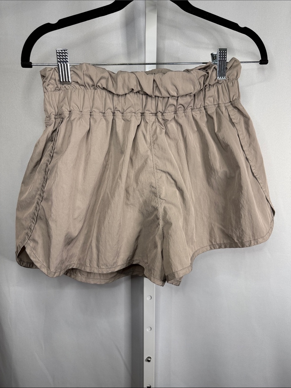 Yogalicious Neutral Taupe Paperbag Waist Athletic Shorts